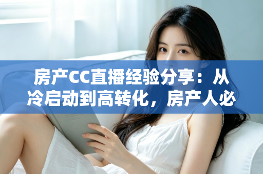 房产CC直播经验分享：从冷启动到高转化，房产人必看的直播实战指南