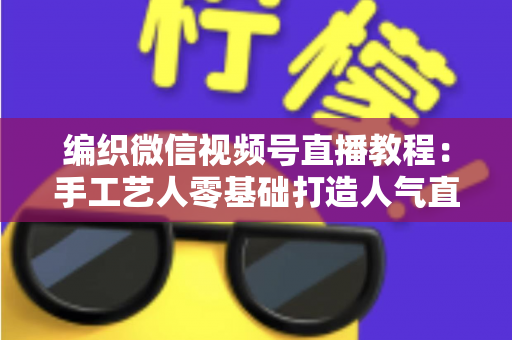 编织微信视频号直播教程：手工艺人零基础打造人气直播间的完整实战指南
