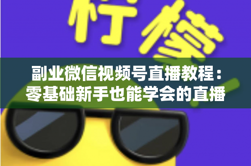 副业微信视频号直播教程：零基础新手也能学会的直播变现实战指南